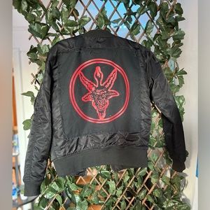 Official Long Clothing brand Bomber Jacket SZ S Goth
